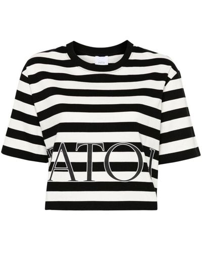 Patou Striped Cotton T-Shirt - Black