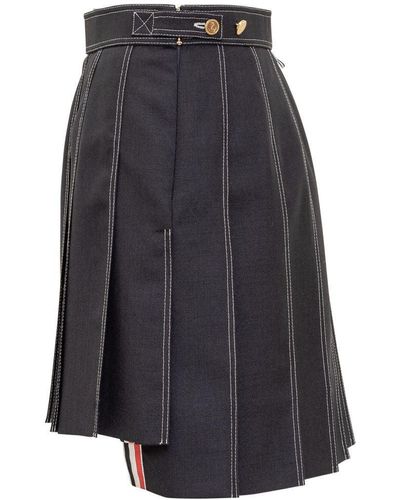 Thom Browne Mini Pleated Skirt - Blue