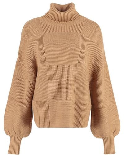 STAUD Benny Turtleneck Sweater - Natural