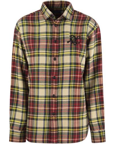 Polo Ralph Lauren Plaid Shirt With Beaded Logo - Red