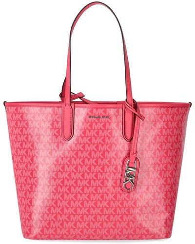 Michael Kors Faux Leather Tote Clear Logo Straps Blush Pink Nude NWT