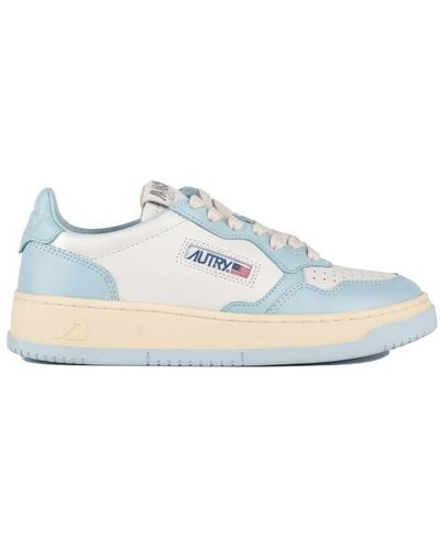 Autry And Light Two-Tone Leather Medalist Low Sneakers - Blue