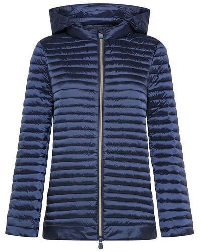 Save The Duck Alima Wide Quilted Short Down Jacket - Blue