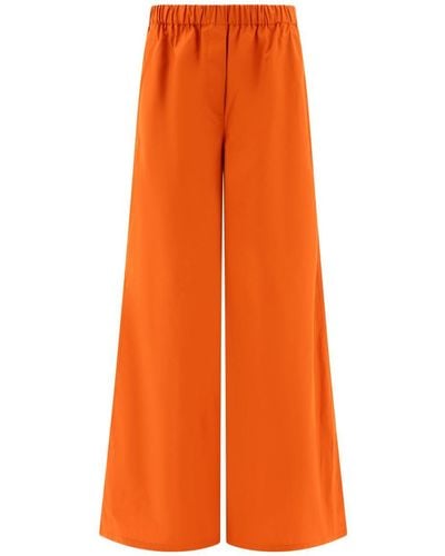 Max Mara Wide Poplin Pants - Orange
