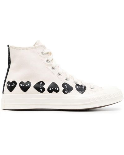 COMME DES GARÇONS PLAY Multi Black Heart Chuck Taylor All Star '70 High Sneakers - White