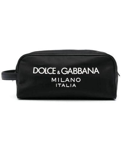 Dolce & Gabbana Beauty Case With Contrasting Logo - Black