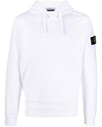 Stone Island Hoodie With Logo Patch - White