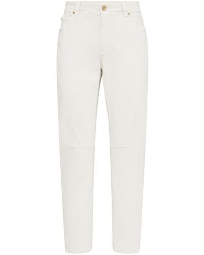 Brunello Cucinelli Denim Trousers - White