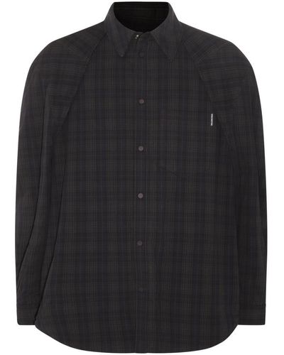Balenciaga Checked Flannel Shirt - Black