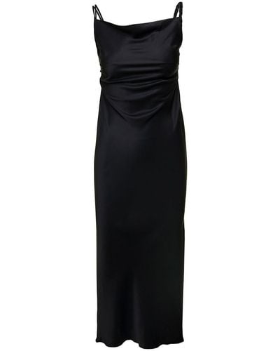 Nanushka Midi Dress With Braided Straps - Black