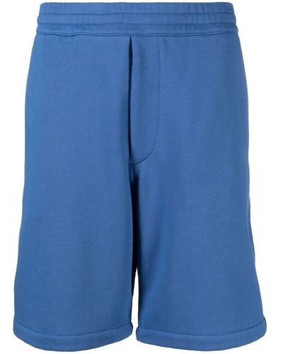 Alexander McQueen Logo-tape Jersey Shorts - Blue
