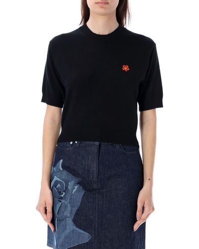 KENZO Boke Crest Short Sleeve Jumper - Black