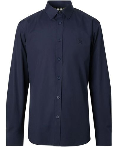 Burberry Monogram Motif Slim-fit Shirt - Blue