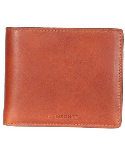 Il Bisonte Leather Bifold Wallet - Red
