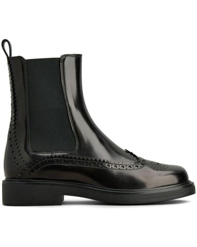Tod's Chelsea Ankle Boots With Elastic Shoes - Black
