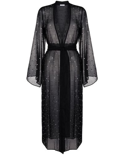 Oséree Crystal-embellished Long-sleeve Dress - Black