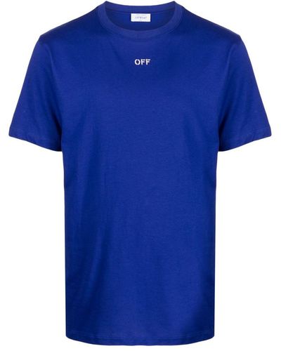 Off-White c/o Virgil Abloh Logo Cotton T-shirt - Blue