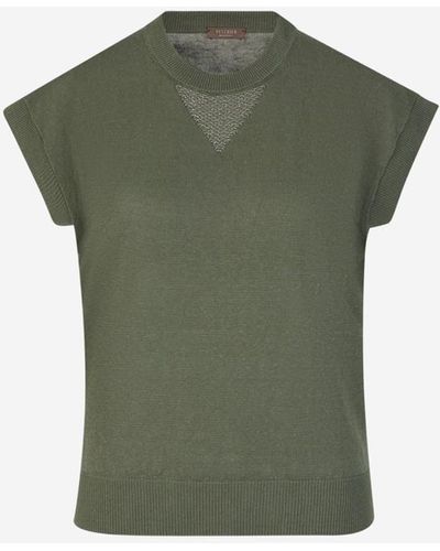 Peserico Metallic Knit Vest - Green