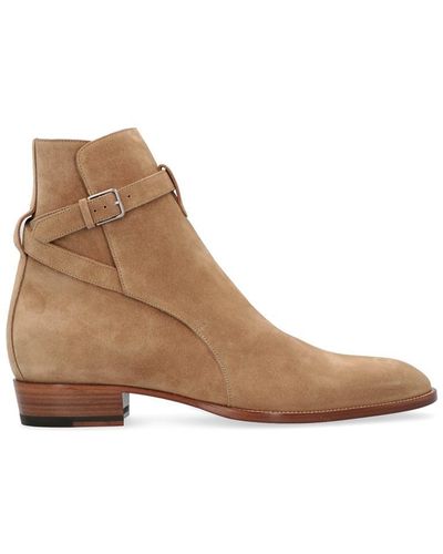 Saint Laurent Wyatt Jodhpur Suede Boot - Brown