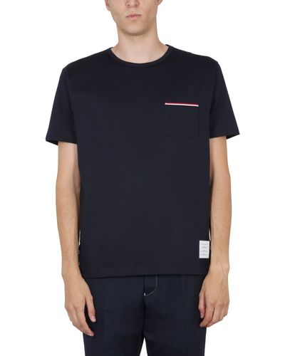 Thom Browne T-shirt With Pocket - Black