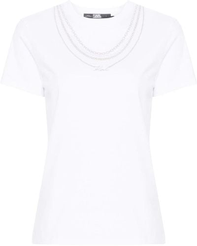 Karl Lagerfeld Karl Signature Necklace T-shirt - White