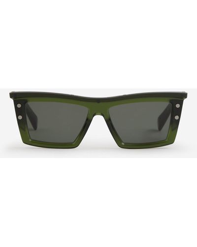 Balmain Rectangular Sunglasses - Green