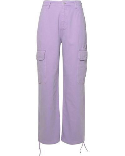 Moschino Jeans Lilac Cotton Cargo Trousers - Purple