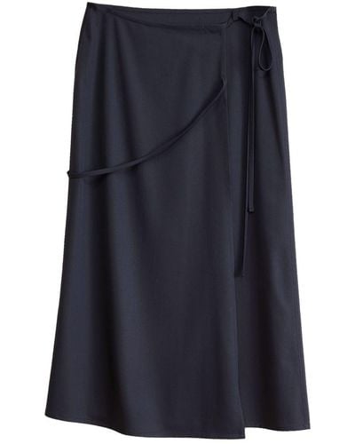 Lemaire Tie-fastening Wrap Maxi Skirt - Blue