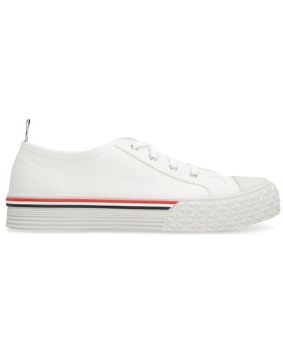 Thom Browne Collegiate Canvas Low-top Sneakers - White