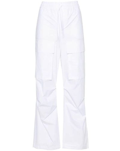 P.A.R.O.S.H. Straight-Leg Cotton Cargo Trouser - White