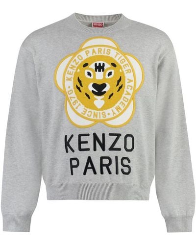 KENZO Wool-blend Crew-neck Sweater - White
