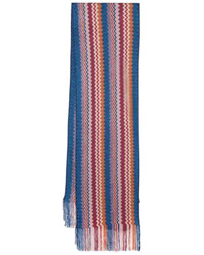 Missoni Zig-zag Motiv Scarf - Blue