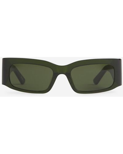 Balenciaga Rectangular Logo Sunglasses - Green