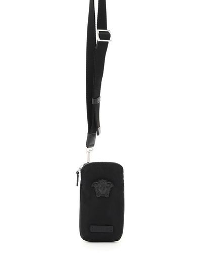 Versace La Medusa Nylon Phone Bag - Black