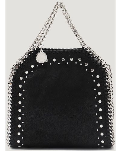 Stella McCartney Faux Leather Tiny Falabella Crossbody Bag - Black