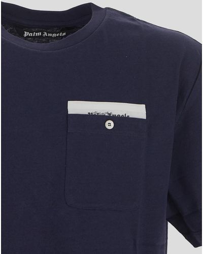 Palm Angels Sartorial Tape Pocket T-shirt - Blue