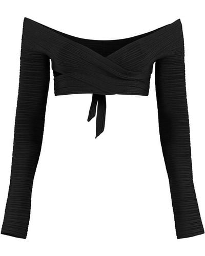 Philosophy Di Lorenzo Serafini Ribbed Knit Crop Top - Black