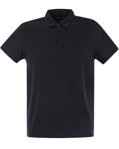Majestic Filatures Short-sleeved Polo Shirt In Lyocell - Black