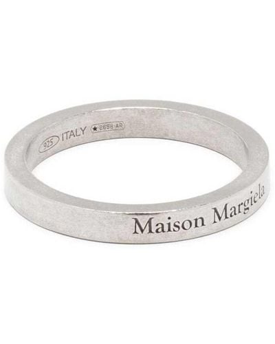 Maison Margiela Ring With Logo Lettering Engraving - White