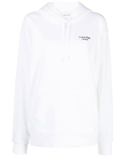 Calvin Klein Logo-print Hoodie - White