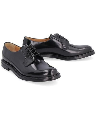 Church's Shannon Leather Laced Shoes - Black