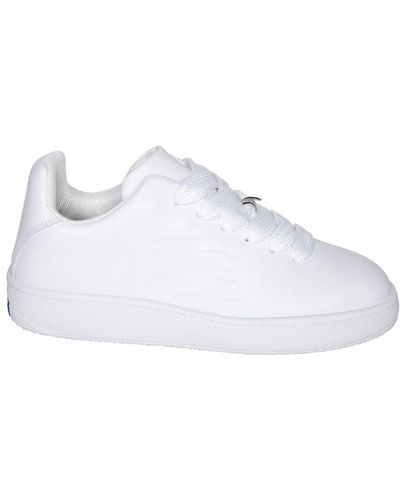 Burberry Plaque-embellished Leather Low-top Trainers - White