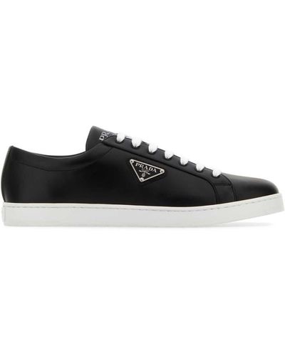 Prada Leather Low-top Sneakers - Black