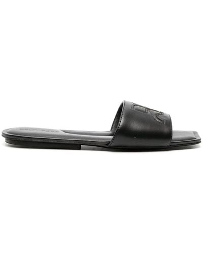 Courreges Slide Sandals With Application - Black