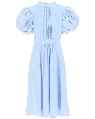 ROTATE BIRGER CHRISTENSEN Rotate Midi Sequin Dress With Balloon Sleeves - Blue
