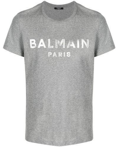 Balmain Logo-print T-shirt - Gray