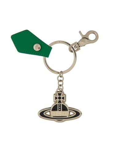 Vivienne Westwood Keychain With Orb Logo - Green