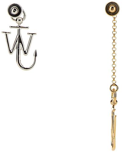 JW Anderson Asymmetric Anchor Earrings - Metallic