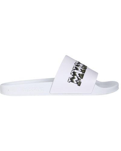 Missoni logo-debossed strap slides - Blue