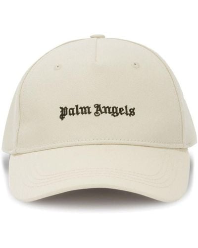 Palm Angels Embroidered Canvas Baseball Cap - Natural